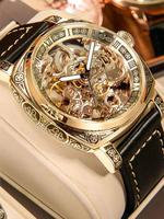 Fall Business Luxury Round Dial Leather Strap Analog Mechanical Watch for Men, Boyfriend Gifts, Automatic High End Watch for ...