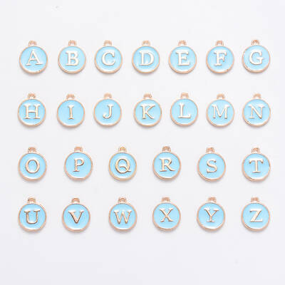 Initial Letter A-Z Alphabet Enamel Charms