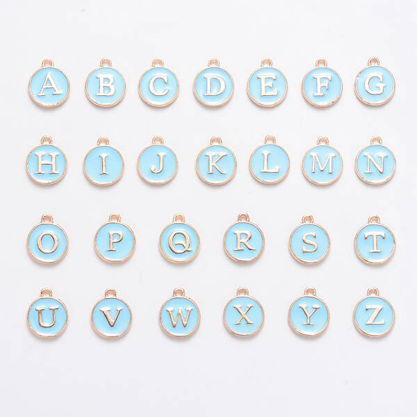 Initial Letter A-Z Alphabet Enamel Charms