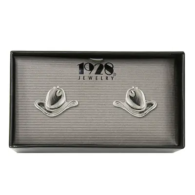 Silver-Tone Cowboy Hat Cufflinks