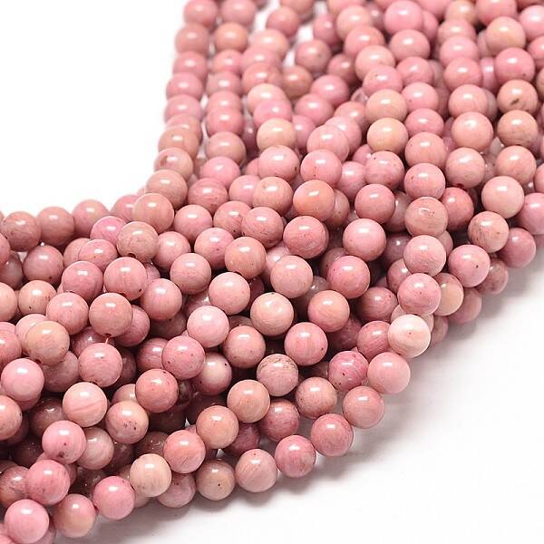 Natural Rhodonite Round Bead Strands