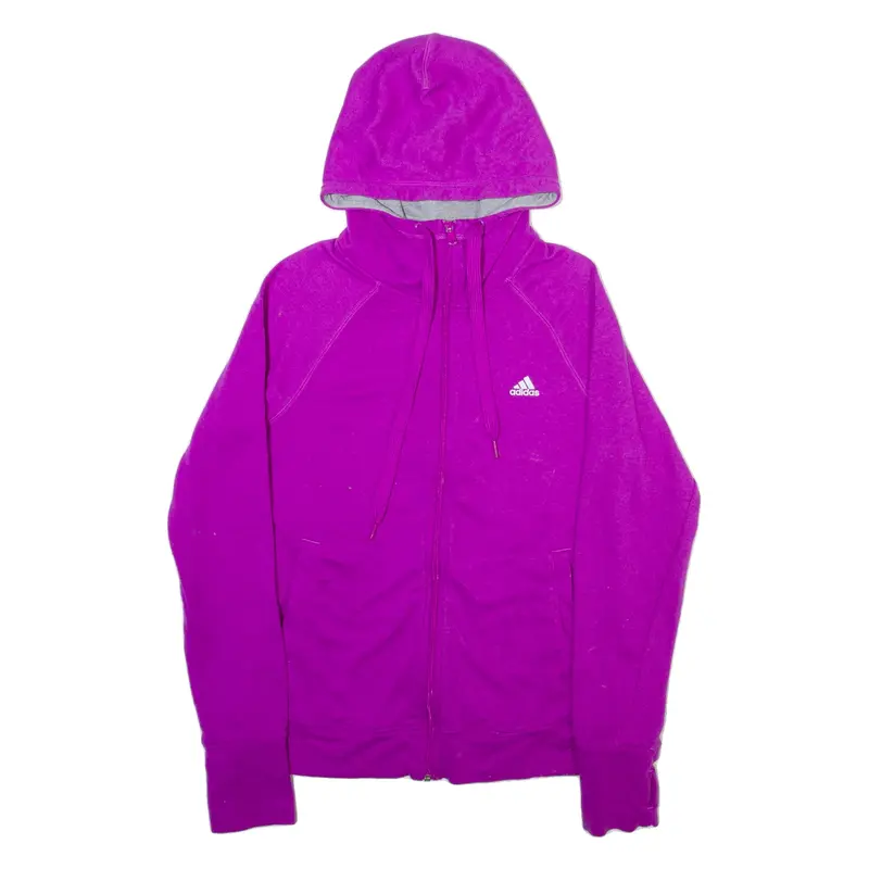 ADIDAS Womens Purple Hoodie Full Zip M