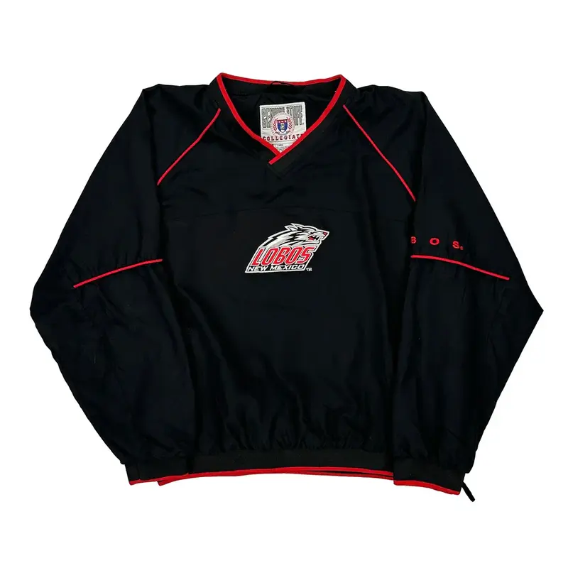 Lobos New Mexico Genuine Stuff Ncaa Windbreaker - Large Black Polyester