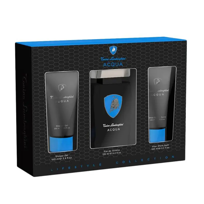 Tonino Lamborghini Water Eau De Toilette 125 ml Spray Bath Gel 100 ml Aftershave Balm 100 ml