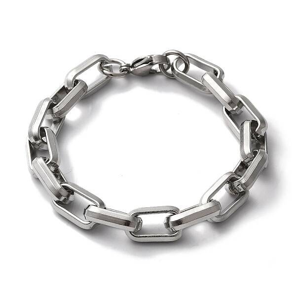 Non-Tarnish 201 Stainless Steel Cable Chain Bracelets for Women Men