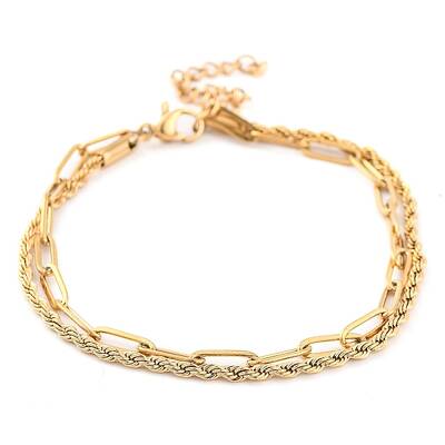 304 Stainless Steel Multi-Strand Chain Bracelets