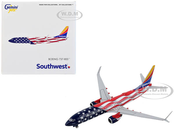 Boeing 737-800 Commercial Aircraft Southwest Airlines - Freedom One United States Flag Livery 1/400 Diecast Model Airplan...