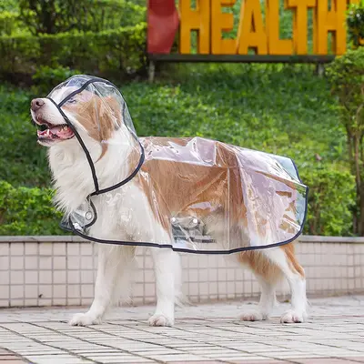 Transparent Pet Raincoat, Thickened Clear Plastic Fashion Poncho, Easy To Clean Foldable Pet Raincoat, Pet Supplies for Small...