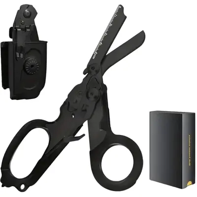 Foldable Trauma Shears with Holster, 1pc Emergency-Response Scissors for Nurses, Tactical Multi Tool EMT Shears with Gift Box