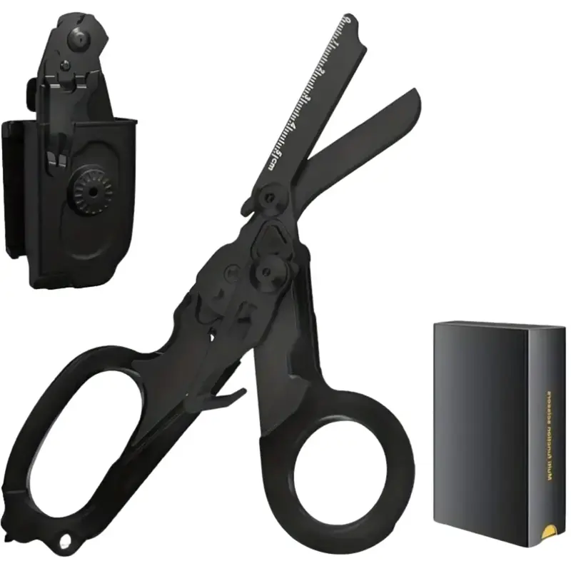 Foldable Trauma Shears with Holster, 1pc Emergency-Response Scissors for Nurses, Tactical Multi Tool EMT Shears with Gift Box
