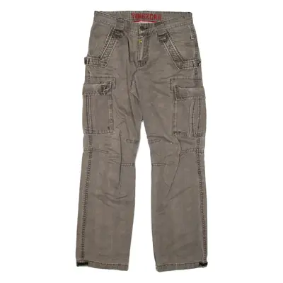 TIMEZONE Cargo Mens Trousers Grey Relaxed Straight W30 L33