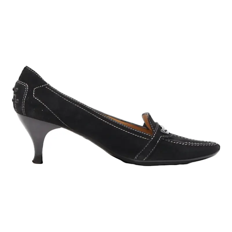 TODS Pump Heels Black Leather Womens UK 5.5