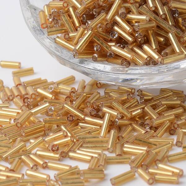 Silver Lined Glass Bugle Beads