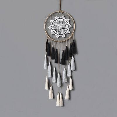 Iron Bohemian Woven Web/Net with Feather Pendant Decorations