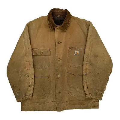 Heavily Worn Carhartt Jacket - Large Brown Cotton