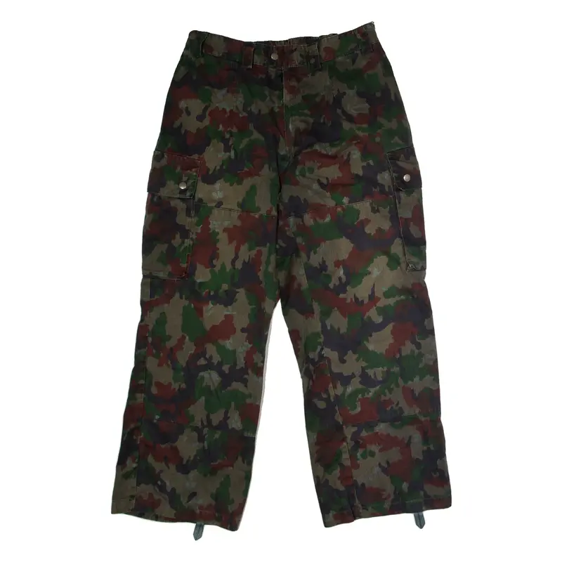 Camouflage Cargo Mens Trousers Grey Regular Straight W32 L28