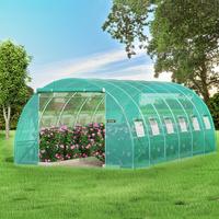 VEVOR Walk-in Tunnel Greenhouse, Portable Plant Hot House w/ Galvanized Steel Hoops, Top Beams, Diagonal Poles, Zippered Door...