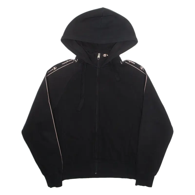CHAMPION Womens Black Hoodie Full Zip M
