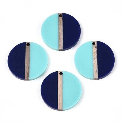 Opaque Resin & Wood Pendants