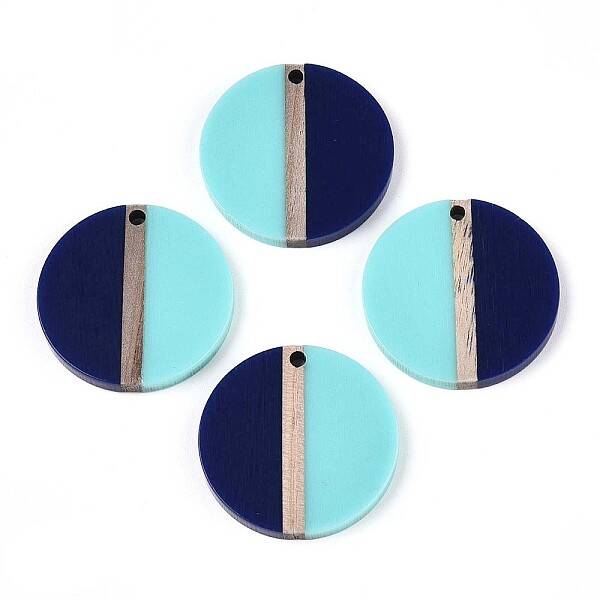 Opaque Resin & Wood Pendants
