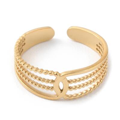 304 Stainless Steel Hollow Knot Open Cuff Rings