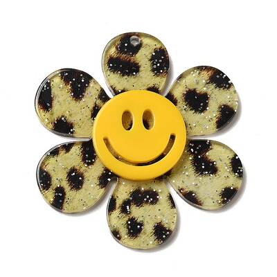 Leopard Print Pattern Acrylic Big Pendants