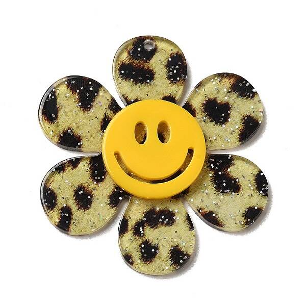 Leopard Print Pattern Acrylic Big Pendants