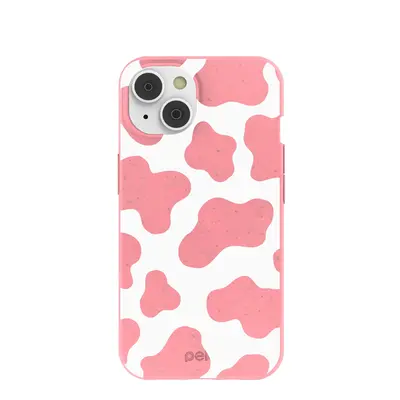 Bubblegum Pink Cow iPhone 14 Case