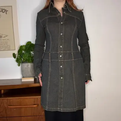 Unbranded Midi Denim Dress - Medium Blue Cotton