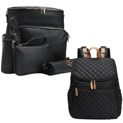 Leather Diaper Bag Backpack Set - Harvey + La Madison Gift Set Bundle