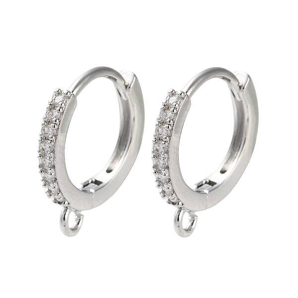 Rack Plating Brass Clear Cubic Zirconia Earring Findings