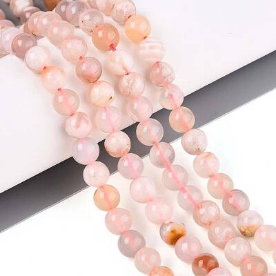 Natural Cherry Blossom Agate Beads Strands