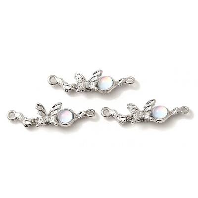 Alloy & Light Blue Glass Butterfly Connector Charms