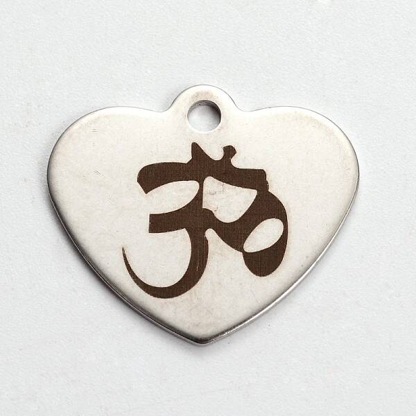 Non-Tarnish 201 Stainless Steel Heart Pendants