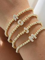 Fashionable Letter Design Bubble Ball Beaded Bracelet, Fashion Jewelry for Party, Daily Clothing Decor, Trendy All-match & Ex...