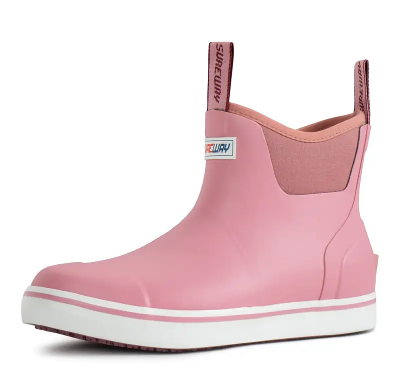 SUREWAY Women's Ankle Fishing Deck Boots for Women,Short Waterproof Neoprene Rubber Rain Boots,Lightweight Garden Work Shoes ...