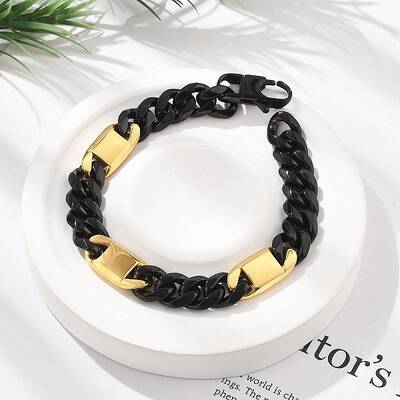 304 Stainless Steel Cuban Link Chains Bracelets for Women Men
