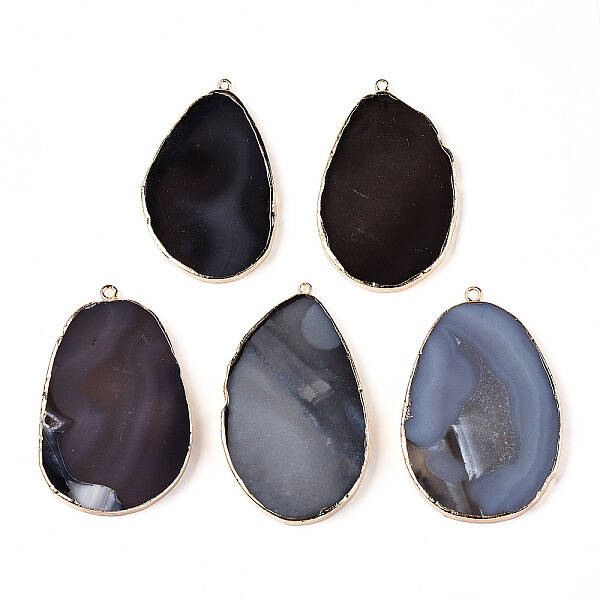 Natural Grey Agate Big Pendants