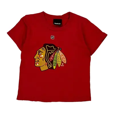 Age 6 - Chicago Blackhawks Reebok Nhl T-Shirt - Small Red Cotton