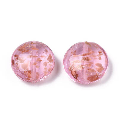 Handmade Gold Sand Lampwork Beads