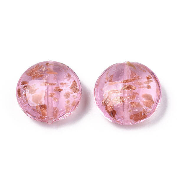 Handmade Gold Sand Lampwork Beads