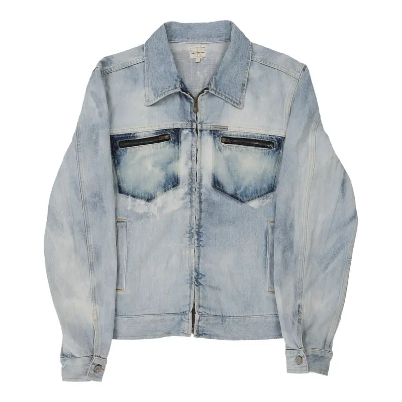 Calvin Klein Jeans Denim Jacket - Large Acid Wash Cotton