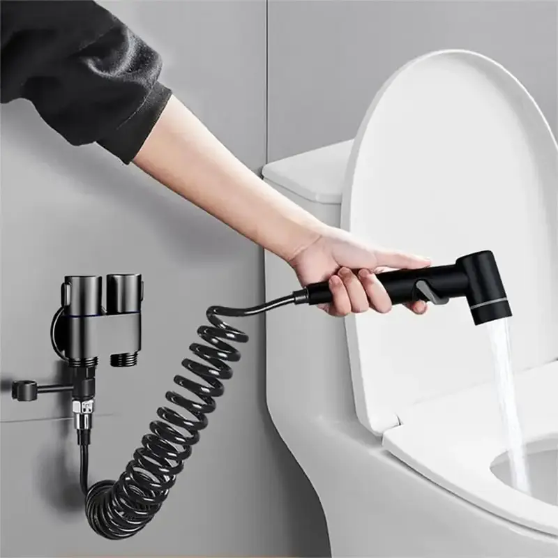 Handheld Bidet Sprayer with Double Outlet Valve, Bidet Attachment for Toilet, Bathroom Accessories, Home Improvement Supplies