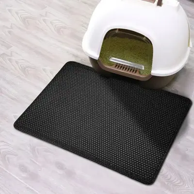 Pet Litter Mat Double Layer Waterproof Cat Bed Pads, 1 Count Pet Litter Mat, Washable Double Layer Mat, Non-slip Cat Litter ...