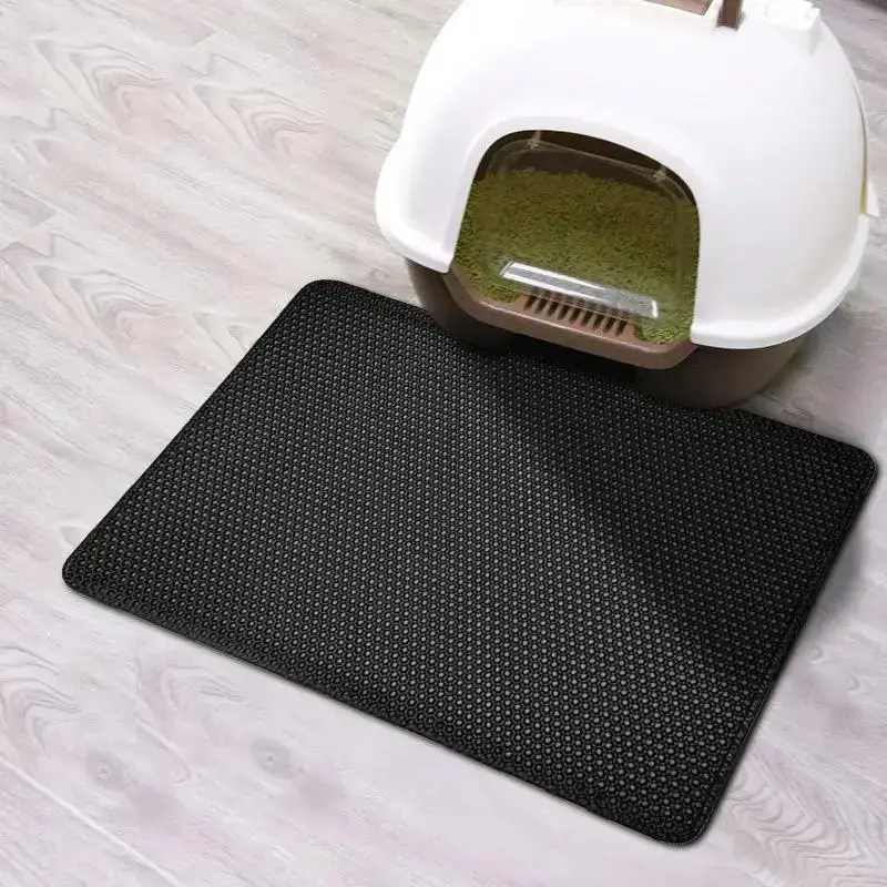 Pet Litter Mat Double Layer Waterproof Cat Bed Pads, 1 Count Pet Litter Mat, Washable Double Layer Mat, Non-slip Cat Litter ...