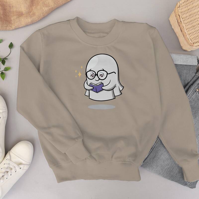 Ghost Reading Books Sweatshirt