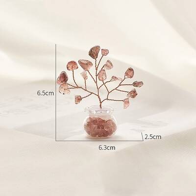 Synthetic Strawberry Quartz Chips Tree Decorations