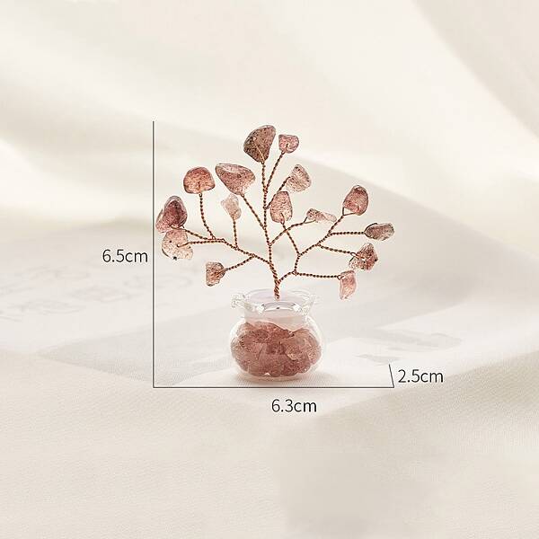 Synthetic Strawberry Quartz Chips Tree Decorations