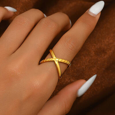 Fashionable Brass Open Cuff Ring