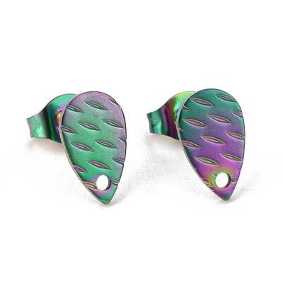 Ion Plating(IP) 304 Stainless Steel Stud Earring Findings